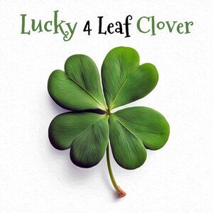 8x8 St. Patricks Day Lucky‎ Four Leaf Clover Watercolor Oil Painting Print